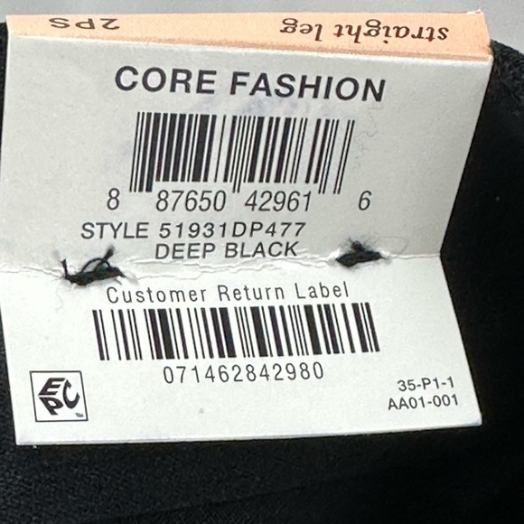 JM Collection Tummy Control Comfort Waist Straight Leg Curvy Fit Pant -size 2P - Picture 10 of 11